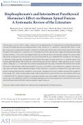 Cover page: Bisphosphonate's and Intermittent Parathyroid Hormone's Effect on Human Spinal Fusion: A Systematic Review of the Literature