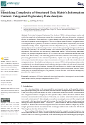 Cover page: Mimicking Complexity of Structured Data Matrix’s Information Content: Categorical Exploratory Data Analysis