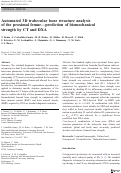 Cover page: Automated 3D trabecular bone structure analysis of the proximal femur—prediction of biomechanical strength by CT and DXA