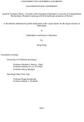 Cover page: Agential Variation Theory: Towards a Post-humanist Performative Account of Undergraduate Biochemistry Students Learning with External Representations of Protein