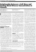 Cover page: Relationship between beta-cell mass and fasting blood glucose concentration in humans