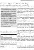 Cover page: Comparison of optical and MR-based tracking.