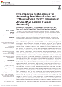 Cover page: Hyperspectral Technologies for Assessing Seed Germination and Trifloxysulfuron-methyl Response in <i>Amaranthus palmeri</i> (Palmer Amaranth).