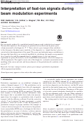 Cover page: Interpretation of fast-ion signals during beam modulation experiments