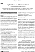 Cover page: Long-Term Survivors of Pancreatic Cancer: A California Population-Based Study.