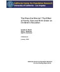 Cover page: The More the Merrier? The Effect of Family Size and Birth Order on Children's Education