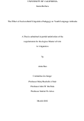 Cover page: The Effect of Sociocultural Linguistics Pedagogy on Youth Language Attitudes