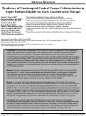 Cover page: Predictors of Unattempted Central Venous Catheterization in Septic Patients Eligible for Early Goal-directed Therapy