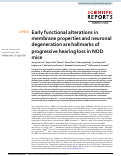 Cover page: Early functional alterations in membrane properties and neuronal degeneration are hallmarks of progressive hearing loss in NOD mice