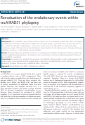 Cover page: Reevaluation of the evolutionary events within recA/RAD51 phylogeny