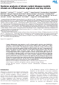 Cover page: Systems analysis of eleven rodent disease models reveals an inflammatome signature and key drivers
