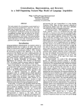 Cover page: Generalization, Representation, and Recovery in a Self-Organizing Feature-Map Model of Language Acquisition