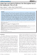 Cover page: Clade Age and Species Richness Are Decoupled Across the Eukaryotic Tree of Life