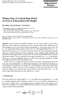 Cover page: Mixing Time of Critical Ising Model on Trees is Polynomial in the Height