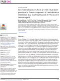 Cover page: Ancestral sequences from an elite neutralizer proximal to the development of neutralization resistance as a potential source of HIV vaccine immunogens.