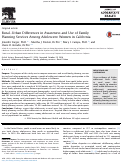 Cover page: Rural-Urban Differences in Awareness and Use of Family Planning Services Among Adolescent Women in California.