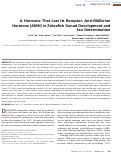 Cover page: A Hormone That Lost Its Receptor: Anti-Müllerian Hormone (AMH) in Zebrafish Gonad Development and Sex Determination