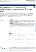 Cover page: Highlight selection of radiochemistry and radiopharmacy developments by editorial board.