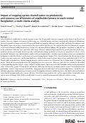 Cover page: Impact of cropping system diversification on productivity and resource use efficiencies of smallholder farmers in south-central Bangladesh: a multi-criteria analysis