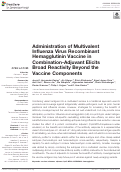 Cover page: Administration of Multivalent Influenza Virus Recombinant Hemagglutinin Vaccine in Combination-Adjuvant Elicits Broad Reactivity Beyond the Vaccine Components