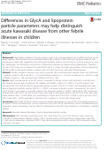 Cover page: Differences in GlycA and lipoprotein particle parameters may help distinguish acute kawasaki disease from other febrile illnesses in children