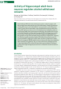 Cover page: Activity of hippocampal adult-born neurons regulates alcohol withdrawal seizures.