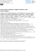 Cover page: Aqueous phase oxidation of sulphur dioxide by ozone in cloud droplets