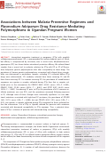 Cover page: Associations between Malaria-Preventive Regimens and Plasmodium falciparum Drug Resistance-Mediating Polymorphisms in Ugandan Pregnant Women