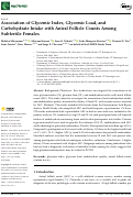 Cover page: Association of Glycemic Index, Glycemic Load, and Carbohydrate Intake with Antral Follicle Counts Among Subfertile Females.