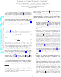 Cover page: Comment I on “Simple measure for complexity”