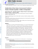 Cover page: Relative Roles of Race Versus Socioeconomic Position in Studies of Health Inequalities: A Matter of Interpretation