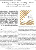 Cover page: Patterning Technique for Generating Arbitrary Anisotropic Impedance Surfaces