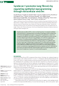 Cover page: Syndecan-1 promotes lung fibrosis by regulating epithelial reprogramming through extracellular vesicles