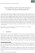 Cover page: National Identity and Economic Development  in Market-Dominant Small Jurisdictions