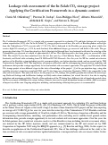 Cover page: Leakage risk assessment of the In Salah CO2 storage project: Applying the Certification Framework in a dynamic context.