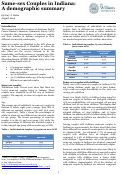 Cover page: Same-sex Couples in Indiana: A demographic summary