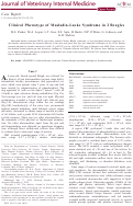 Cover page: Clinical Phenotype of Musladin-Lueke Syndrome in 2 Beagles.