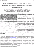 Cover page: Meta-Modal Information Flow: A Method for Capturing Multimodal Modular Disconnectivity in Schizophrenia.