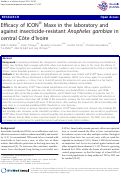 Cover page: Efficacy of ICON(R) Maxx in the laboratory and against insecticide-resistant Anopheles gambiae in central Cote d'Ivoire