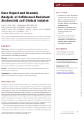 Cover page: Case Report and Genomic Analysis of Cefiderocol-Resistant Escherichia coli Clinical Isolates