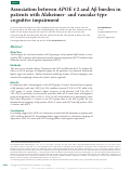 Cover page: Association between APOE ε2 and Aβ burden in patients with Alzheimer- and vascular-type cognitive impairment.