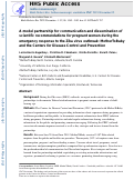 Cover page: A model partnership for communication and dissemination of scientific recommendations for pregnant women during the emergency response to the Zika virus outbreak: MotherToBaby and the Centers for Disease Control and Prevention