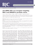 Cover page: microRNA-183 is an oncogene targeting Dkk-3 and SMAD4 in prostate cancer.