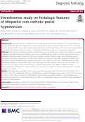 Cover page: Interobserver study on histologic features of idiopathic non-cirrhotic portal hypertension