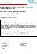 Cover page: In-Hospital Obstetric Delays in Rural Uganda: A Cross-Sectional Analysis of a Hospital Cohort.