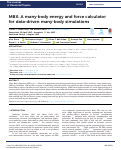 Cover page: MBX: A many-body energy and force calculator for data-driven many-body simulations.