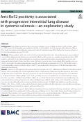 Cover page: Anti-Ro52 positivity is associated with progressive interstitial lung disease in systemic sclerosis-an exploratory study.