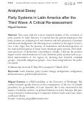 Cover page: Party Systems in Latin America after the Third Wave: A Critical Re-Assessment