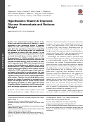 Cover page: Hypothalamic Vitamin D Improves Glucose Homeostasis and Reduces Weight