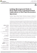 Cover page: Linking Aboveground Traits to Root Traits and Local Environment: Implications of the Plant Economics Spectrum